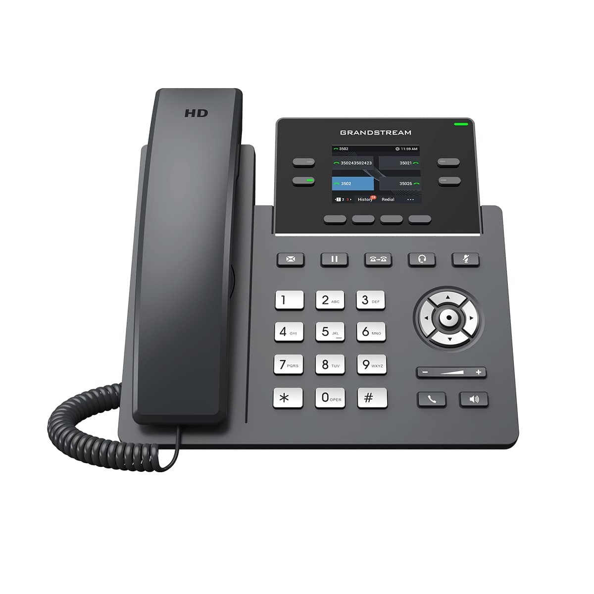 تلفن رومیزی وای‌فای GRP2612W با پشتیبانی از VoIP، مناسب دفاتر کاری مدرن و بی‌سیم.